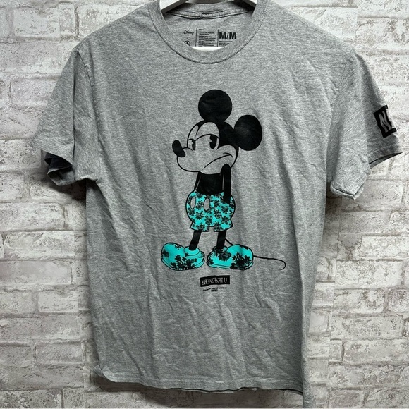 MICKEY Mouse NEFF Disney tee shirt men’s shirt sleeve medium gray teal hype‎ - Picture 1 of 5